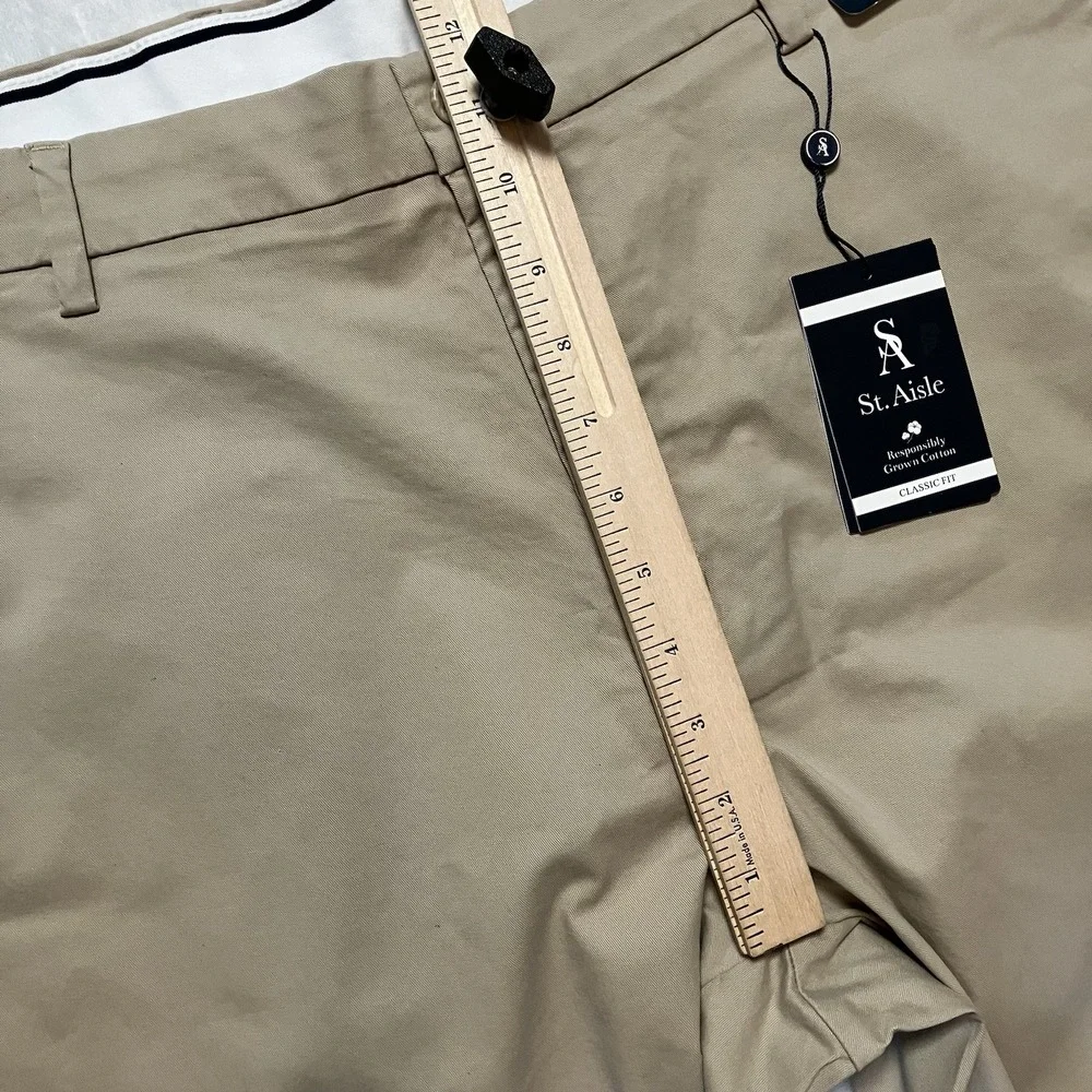 St Aisle‎ Pants Womens Sz 40 X 34 Tan Classic Fit Beige Stretch Chino Flex Waist